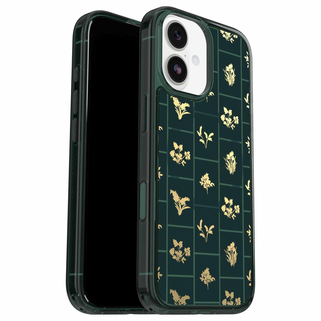 OtterBox Symmetry Clear MagSafe Case w/Camera Control Golden Bloom (Green) for iPhone 17