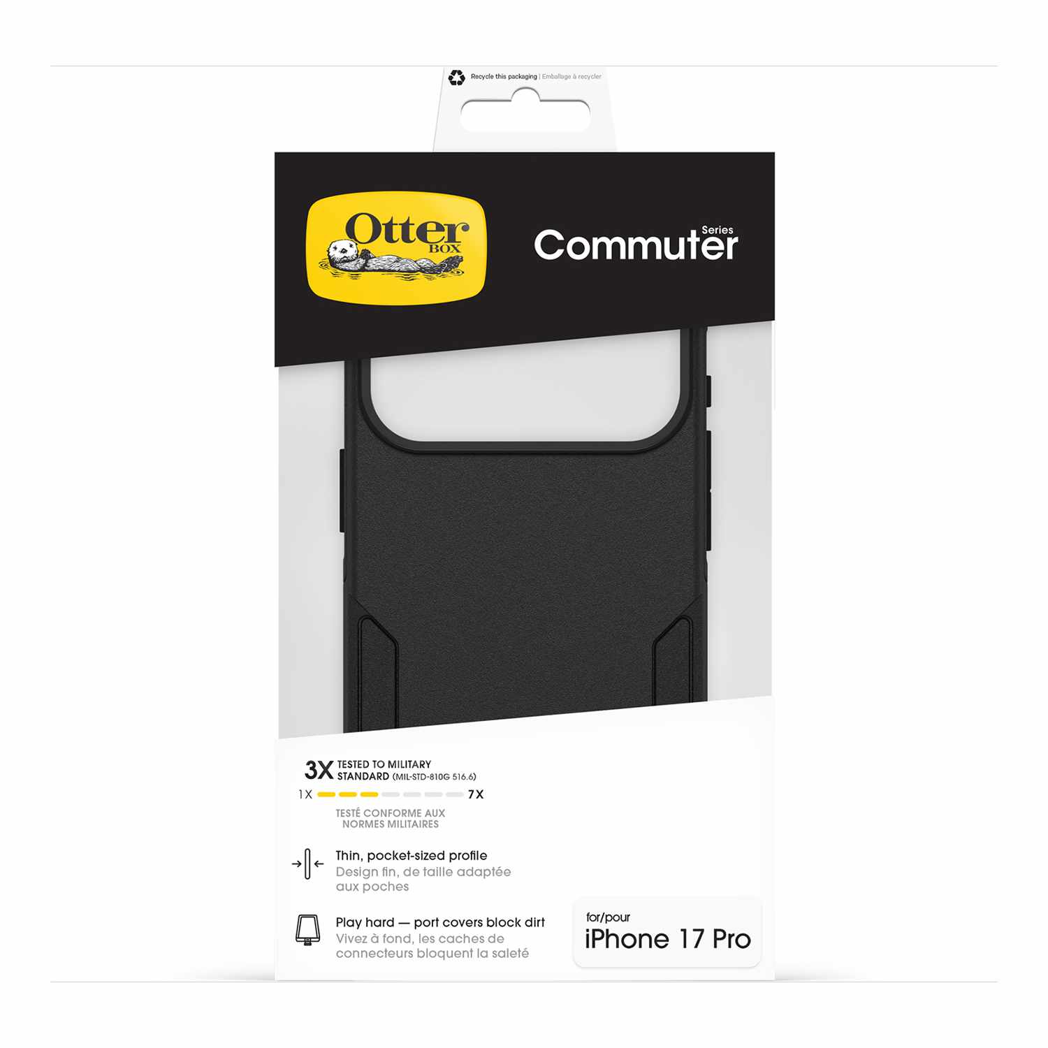 OtterBox Commuter MagSafe Case w/Camera Control Black for iPhone 17 Pro in Bulk Packaging