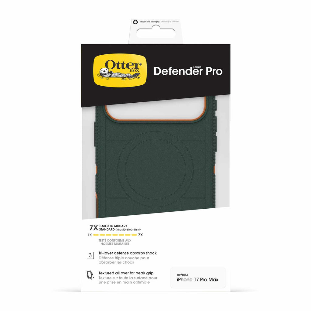 OtterBox Defender Pro MagSafe Case w/Camera Control Coopersmith (Green) for iPhone 17 Pro Max