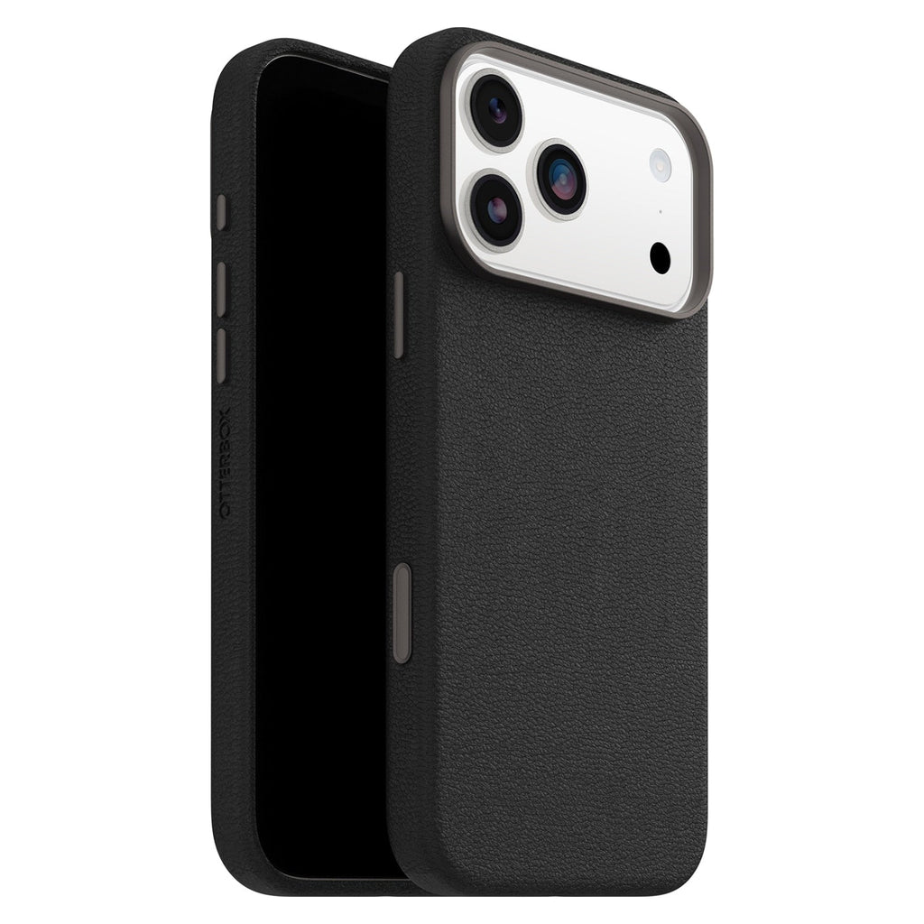 OtterBox Symmetry Cactus Leather MagSafe Case w/Camera Control Noir Ash (Black) for iPhone 17 Pro Max