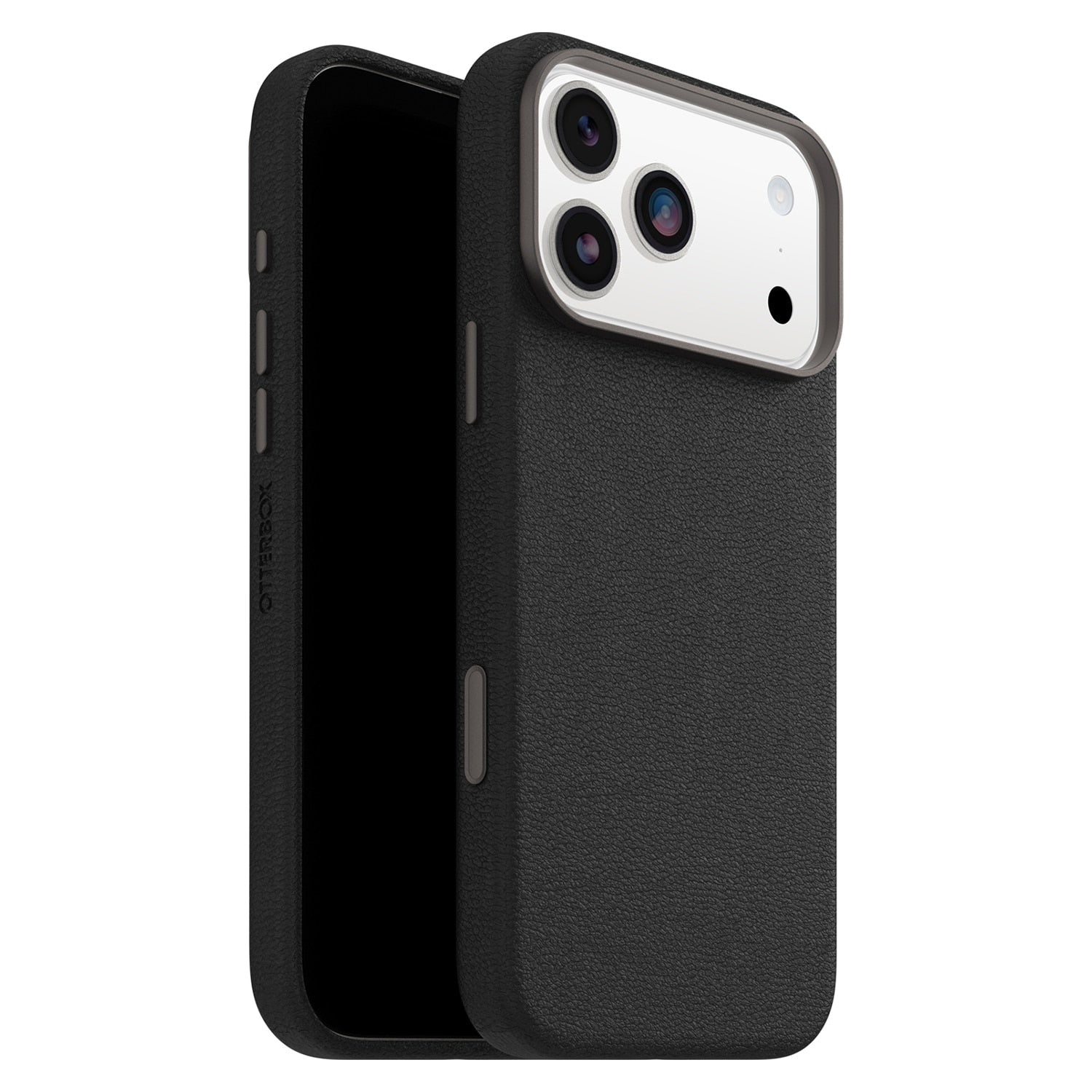 OtterBox Symmetry Cactus Leather MagSafe Case w/Camera Control Noir Ash (Black) for iPhone 17 Pro Max