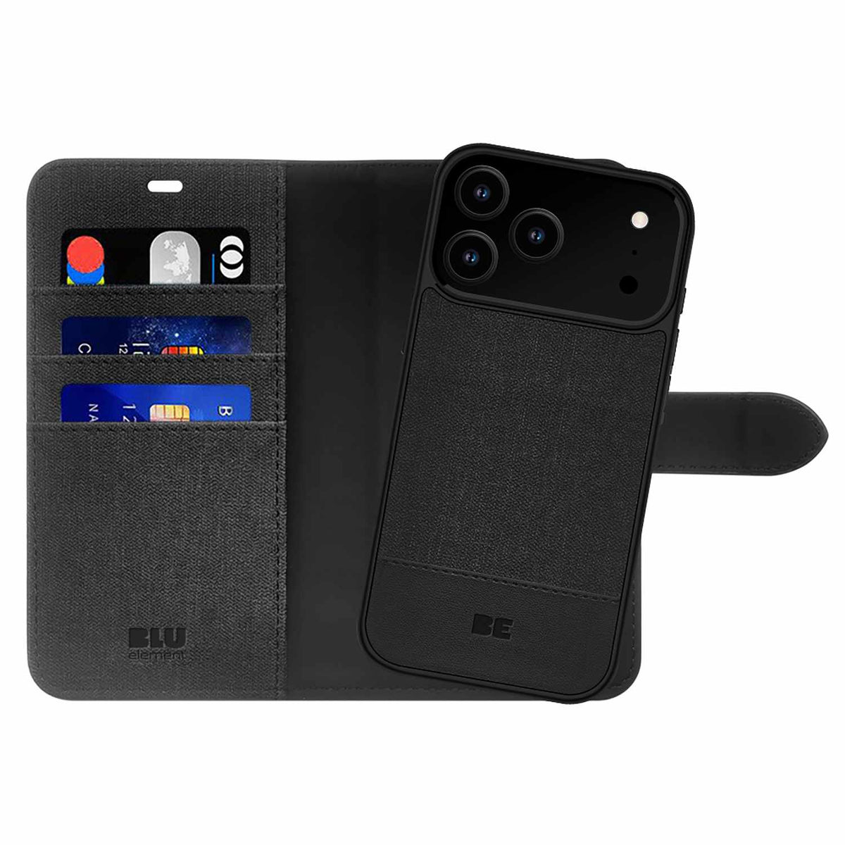 Blu Element Folio 2-in-1 Case Black for iPhone 18 Pro/17 Pro