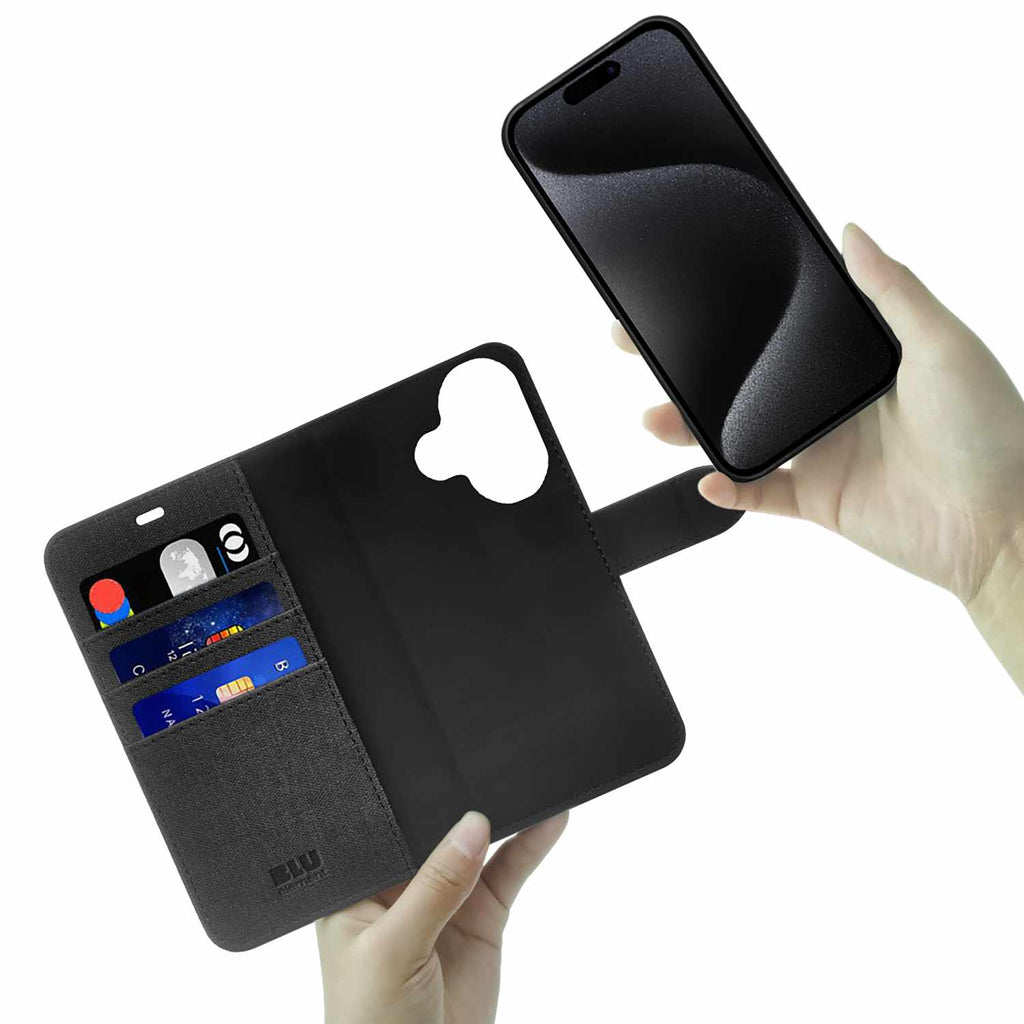 Blu Element Folio 2-in-1 MagSafe Case Black for iPhone 17