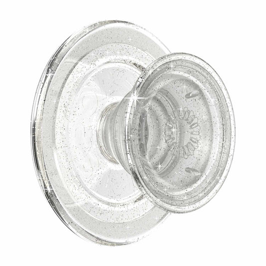 806866 PopGrip For MagSafe Round with Adapter Ring Clear Glitter