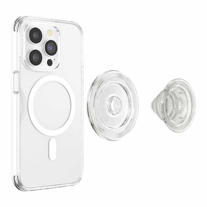 806866 PopGrip For MagSafe Round with Adapter Ring Clear Glitter