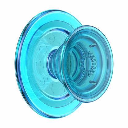 806877 PopGrip For MagSafe Round with Adapter Ring Translucent Electric Blue