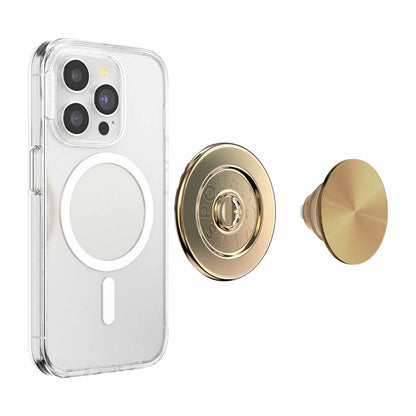 807259 PopGrip for MagSafe Round with Adapter Ring Radial Gold