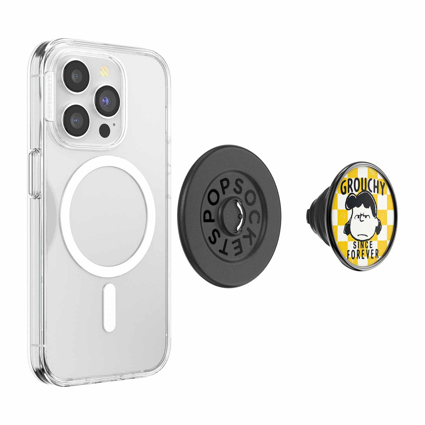 114690 PopGrip for MagSafe Round with Adapter Ring Enamel Grouchy Lucy