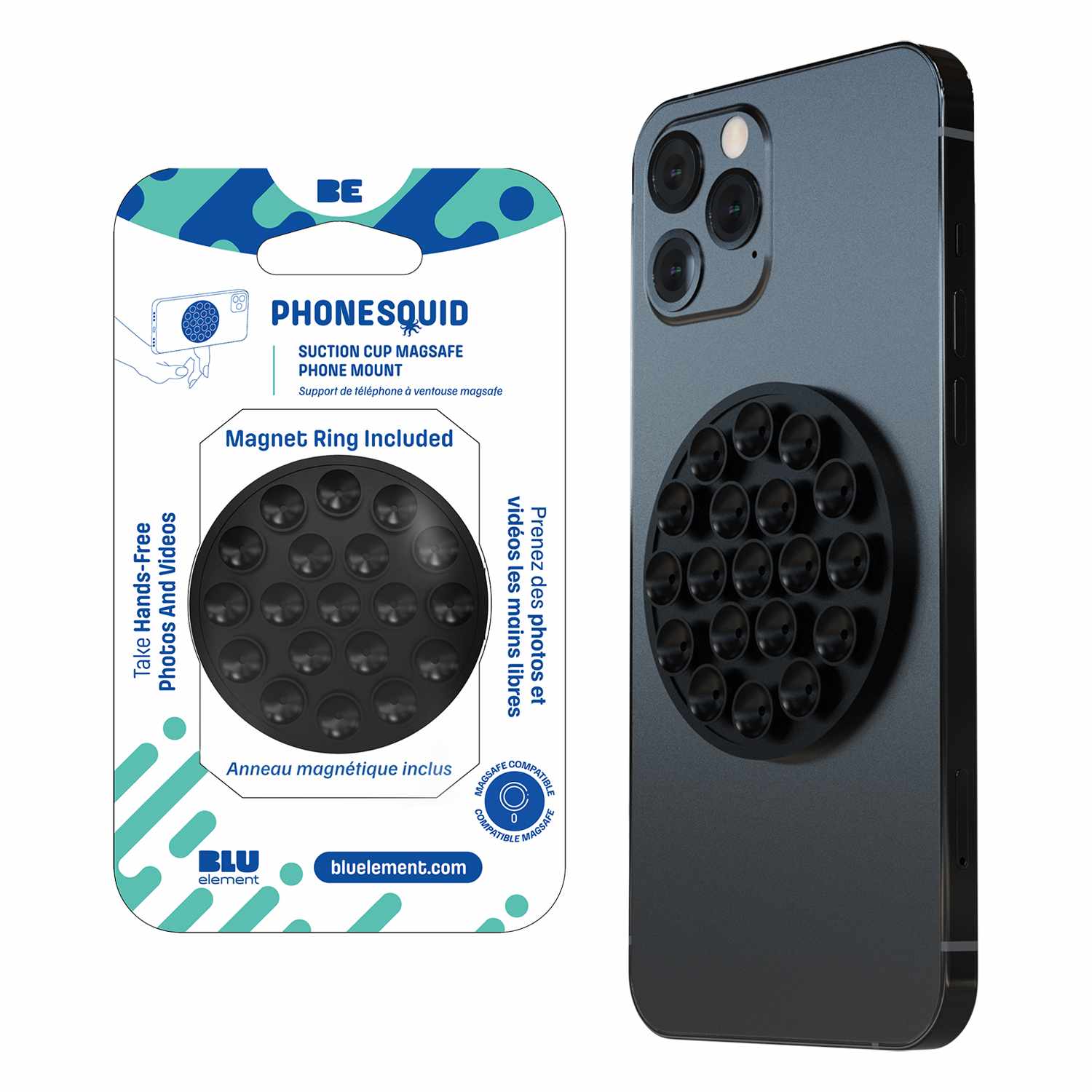 Blu Element Round MagSafe Phonesquid Black