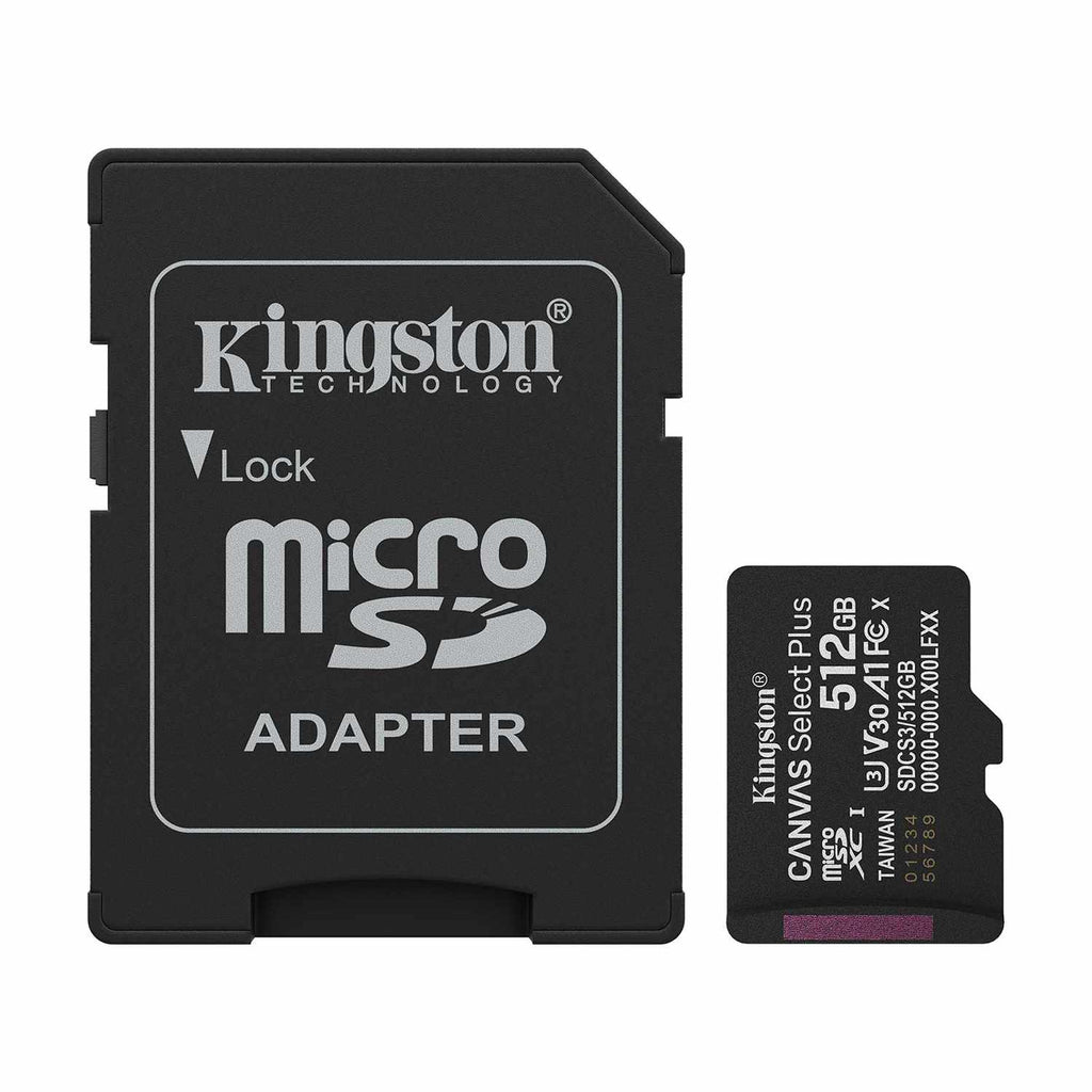 Kingston 512GB microSDXC Canvas Select Plus Gen3 150MB/s A1 Card  w/Adapter