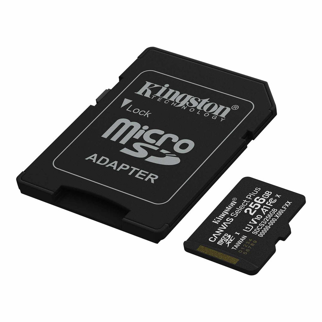 Kingston SDCS3/256GB 256GB microSDXC Canvas Select Plus Gen3 150MB/s A1 Card w/Adapter
