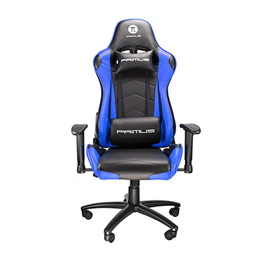 Primus Gaming Chair Thronos 100T Racing Ergonomic Backrest Headrest Lumbar Support Tilt 90º -135º Max Weight 265Lbs 2D Armrests - Blue - GekkoTech