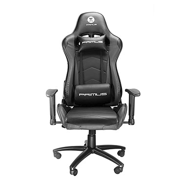 Primus Gaming Chair Thronos 100T Racing Ergonomic Backrest Headrest Lumbar Support Tilt 90º -135º Max Weight 265Lbs 2D Armrests - Black - GekkoTech