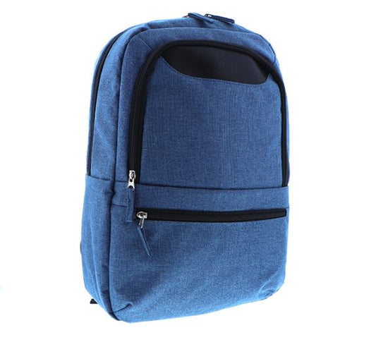 Xtech Backpack 15.6in Winsor Adjustable Shoulder Straps Padded Back Metal Zipper Pulls - Indigo Blue & Black