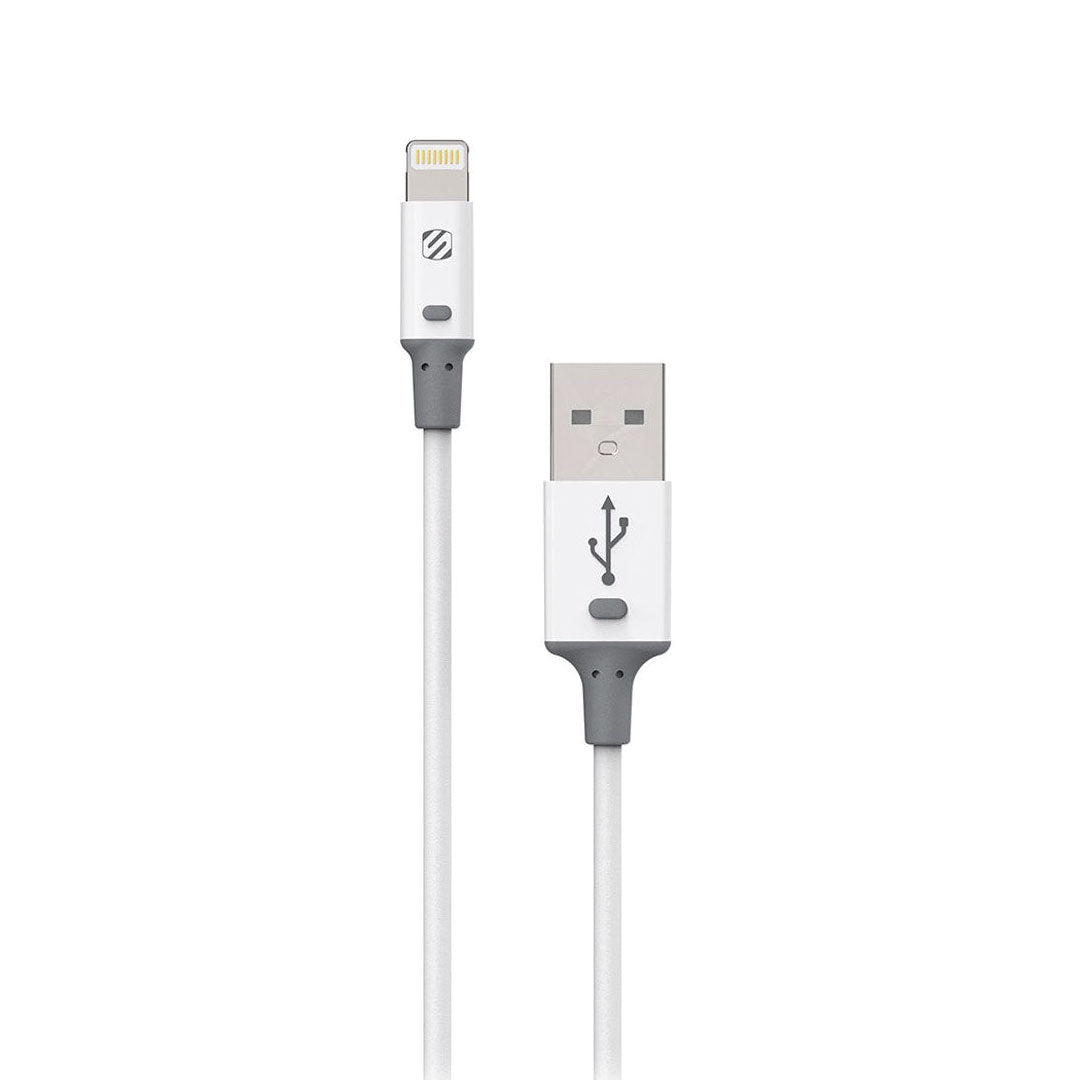 Scosche Charge & Sync Lightning MFI to USB-A Cable Strikeline 3ft White StrikeLINE