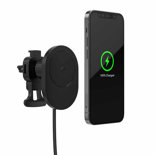 Blu Element Qi2 Wireless Charging Car Mount 15W MagSafe Compatible Black - GekkoTech