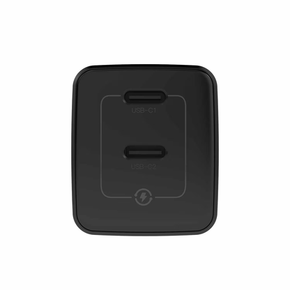 Wall Charger Dual USB-C GaN 35W PD and PPS Black - GekkoTech