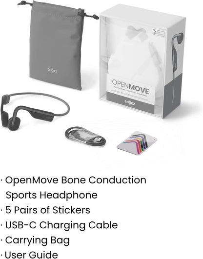 Shokz OpenMove Bluetooth Headset - Bone Conduction - Slate Grey - GekkoTech