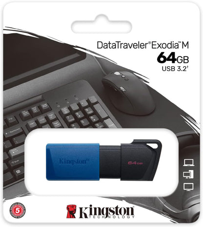 64GB DT EXODIA M USB3.2 GEN 1 (Black + Blue) - GekkoTech