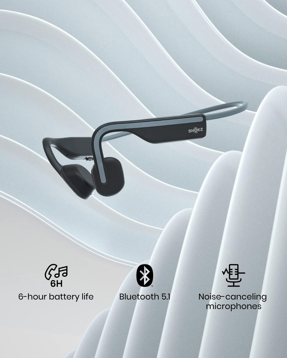 Shokz OpenMove Bluetooth Headset - Bone Conduction - Slate Grey - GekkoTech