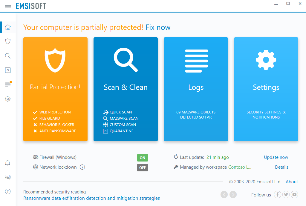 EMSISOFT Anti-Malware - 3 PC | 1 Year - GekkoTech